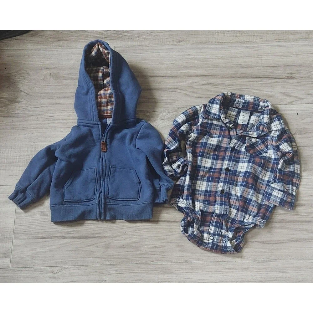 Carter’s Child of Mine Baby Outfit Bundle 9M 7pc Hoodie Bodysuit Pants‎ Set